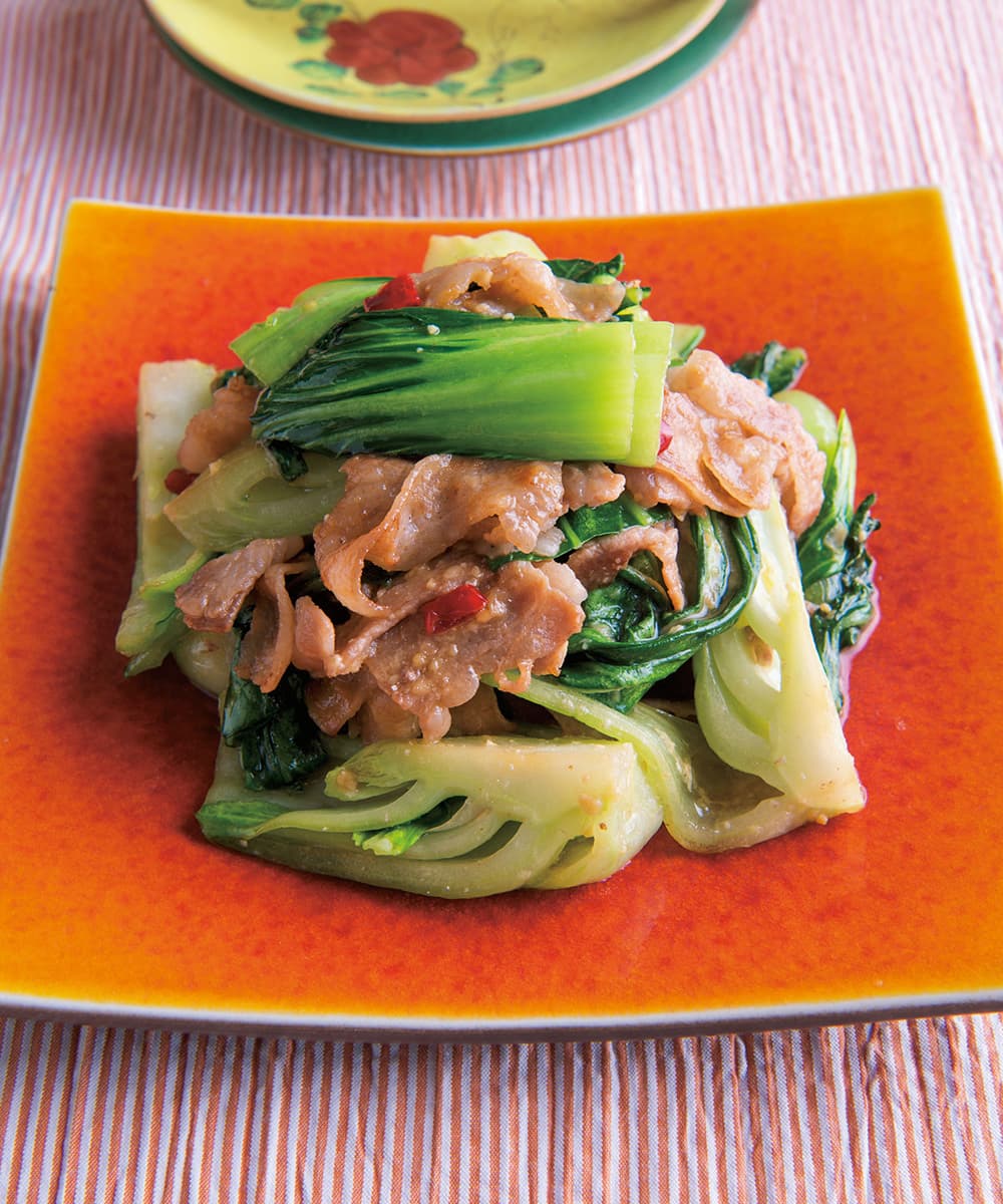 青梗菜と豚肉のみそ炒め