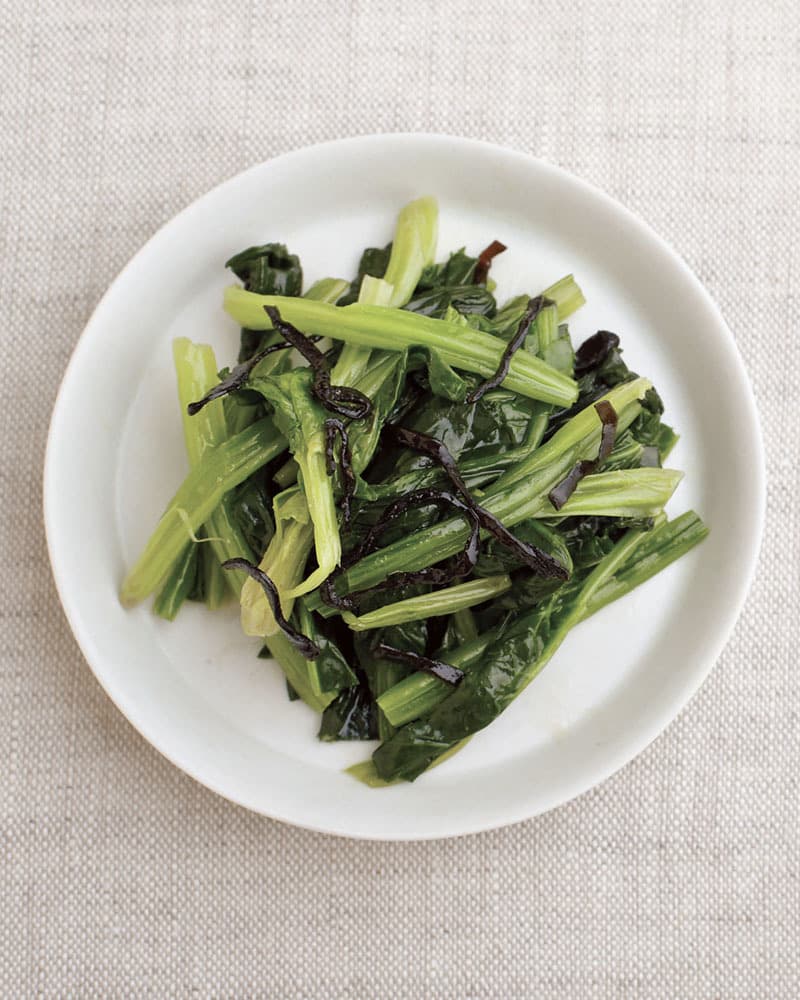 「ゆで置き野菜」の塩昆布あえ