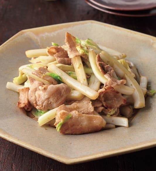 白菜と豚バラのゆずこしょう炒め