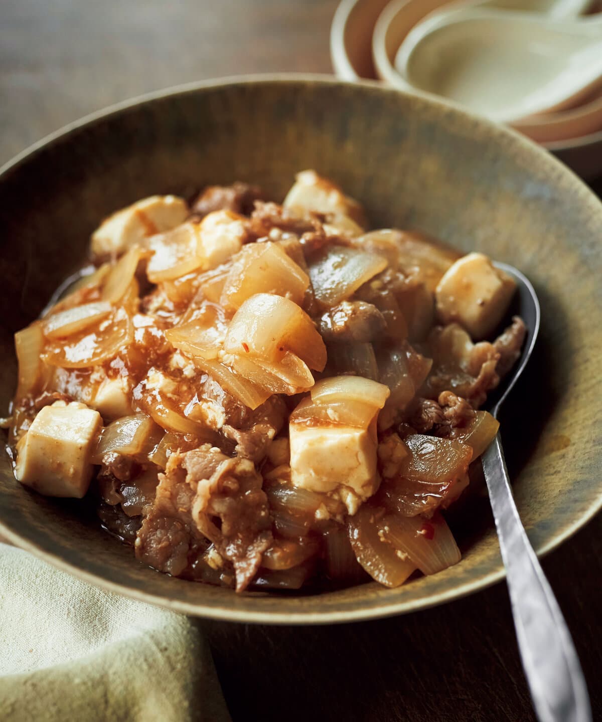 玉ねぎまみれの麻婆豆腐