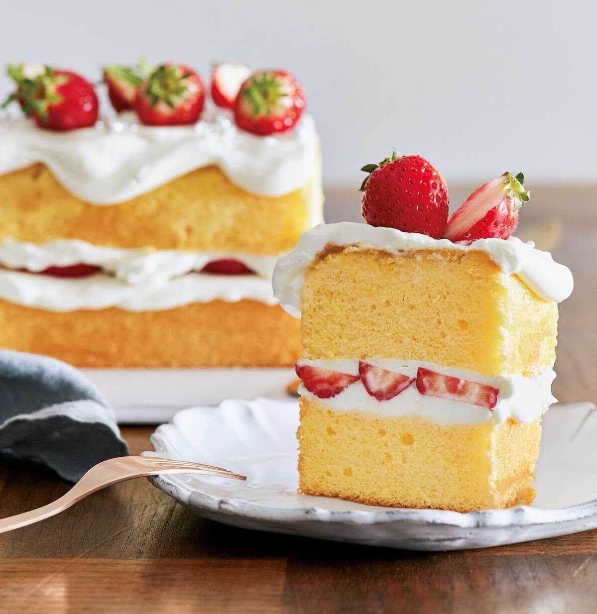 いちごのスクエアショートケーキ