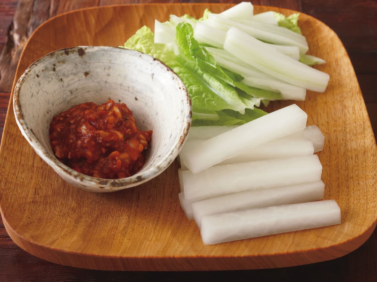 スティック大根＆白菜の辛みそディップ