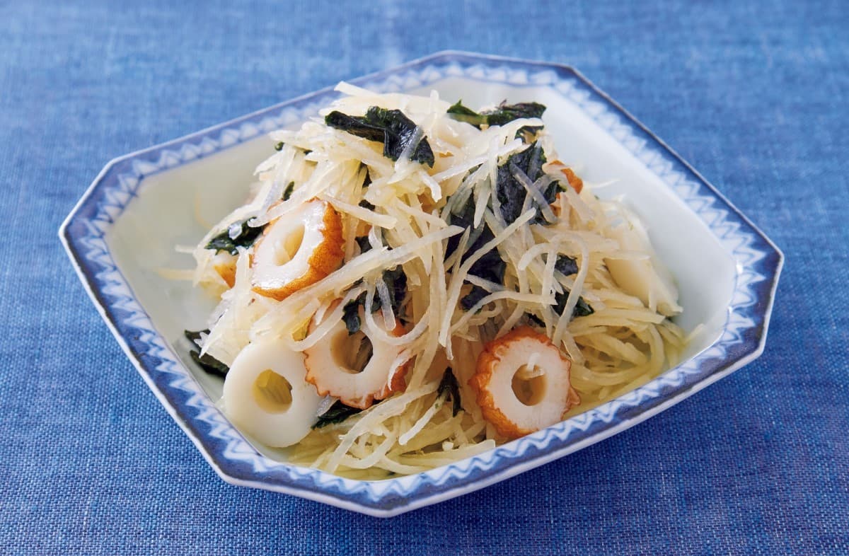 じゃがいもとちくわの二杯酢あえ