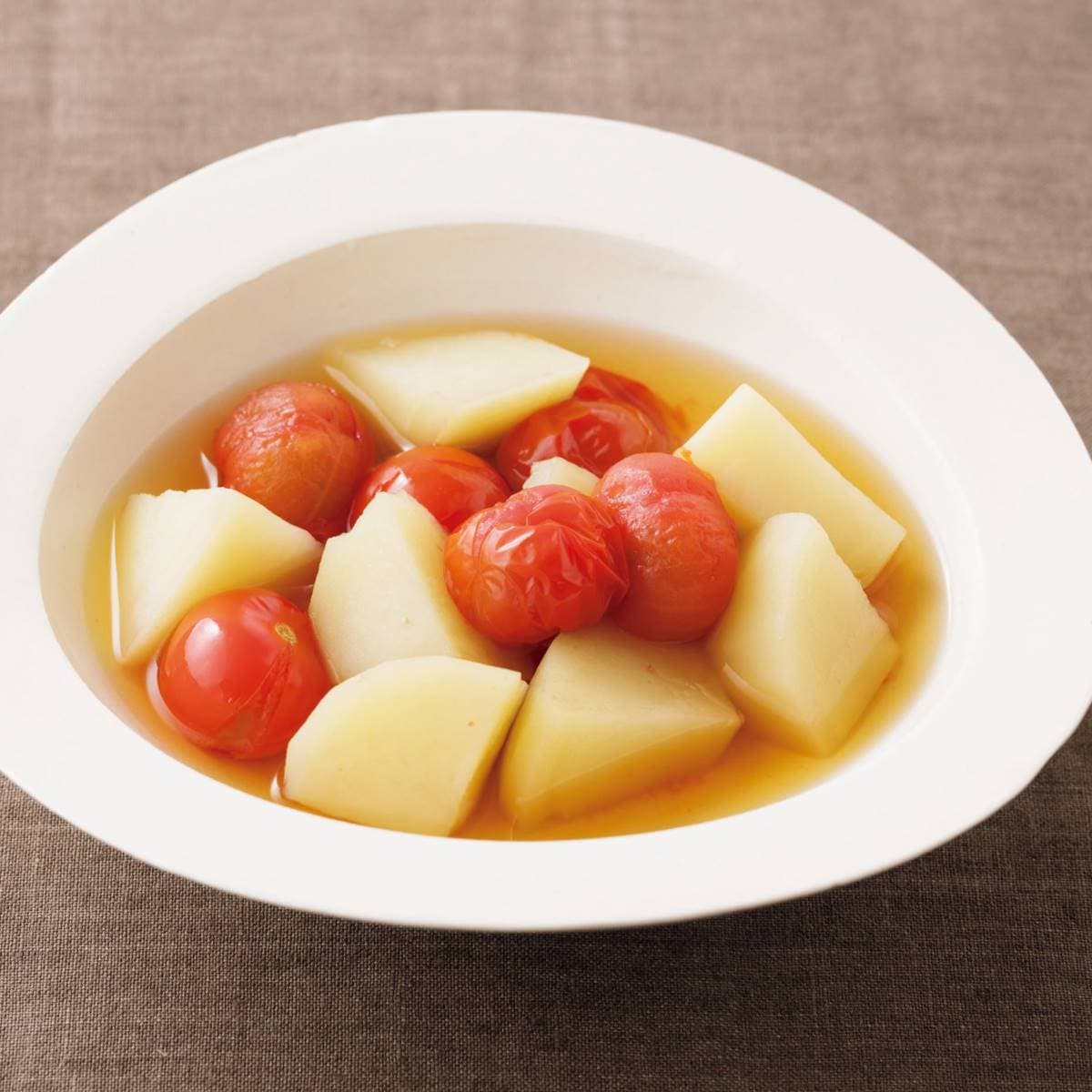 じゃがいもとミニトマトの煮びたし