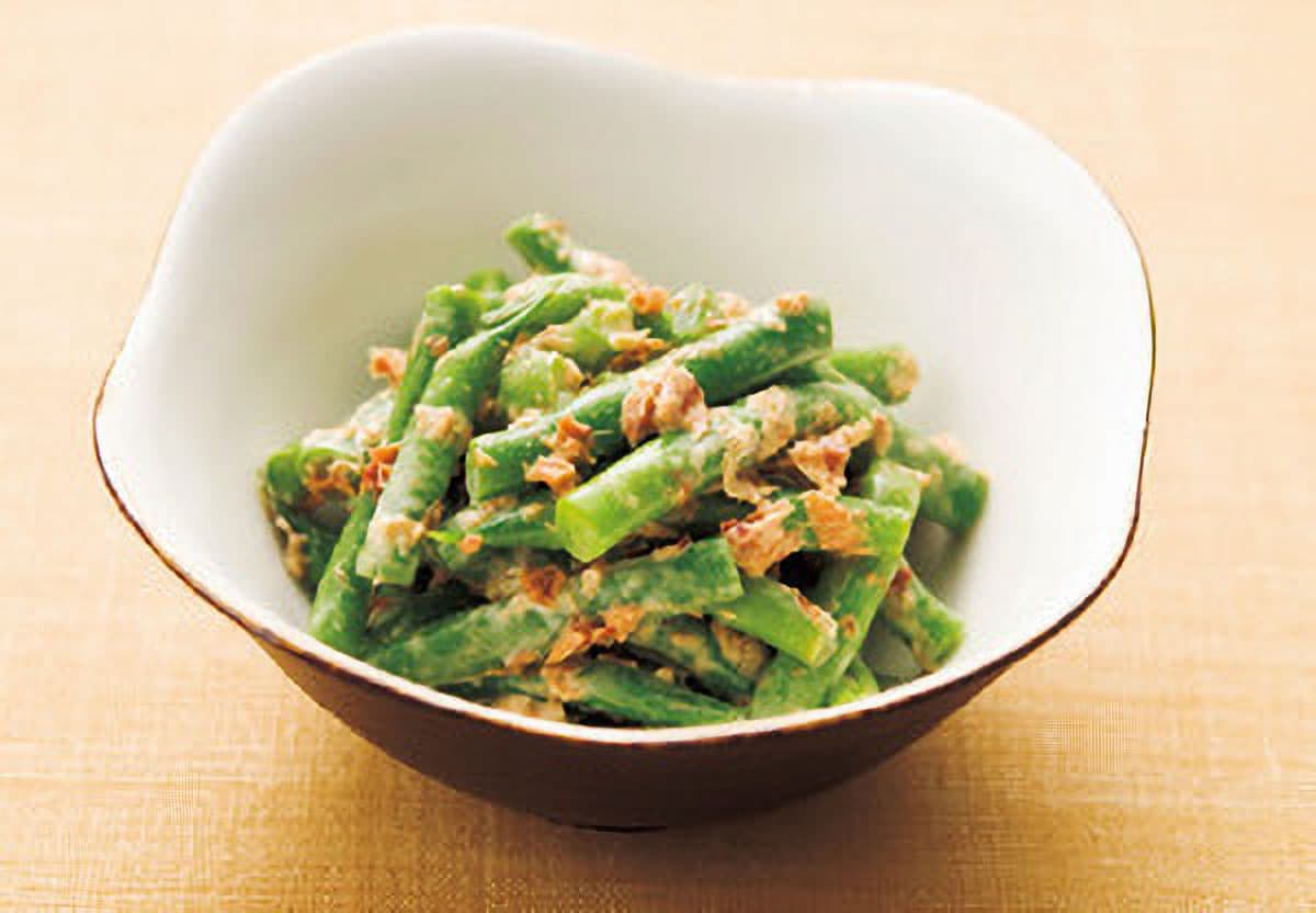 いんげんのおかかマヨあえ