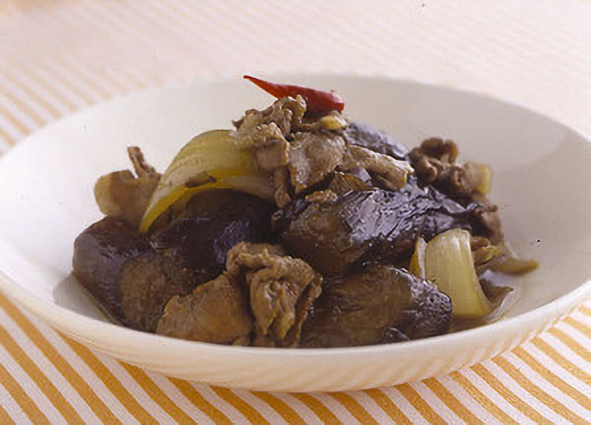 なすと豚肉の甘辛煮