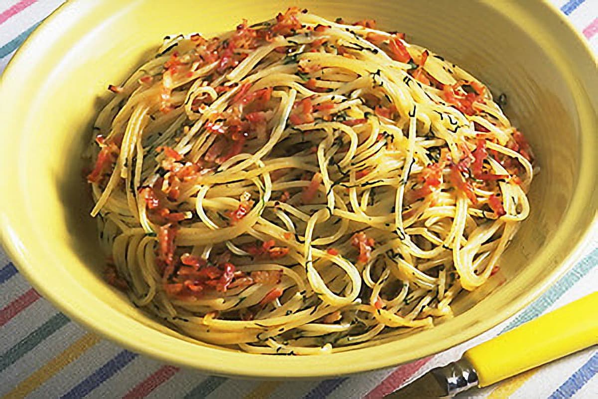 ベーコンと青じそのスパゲティ