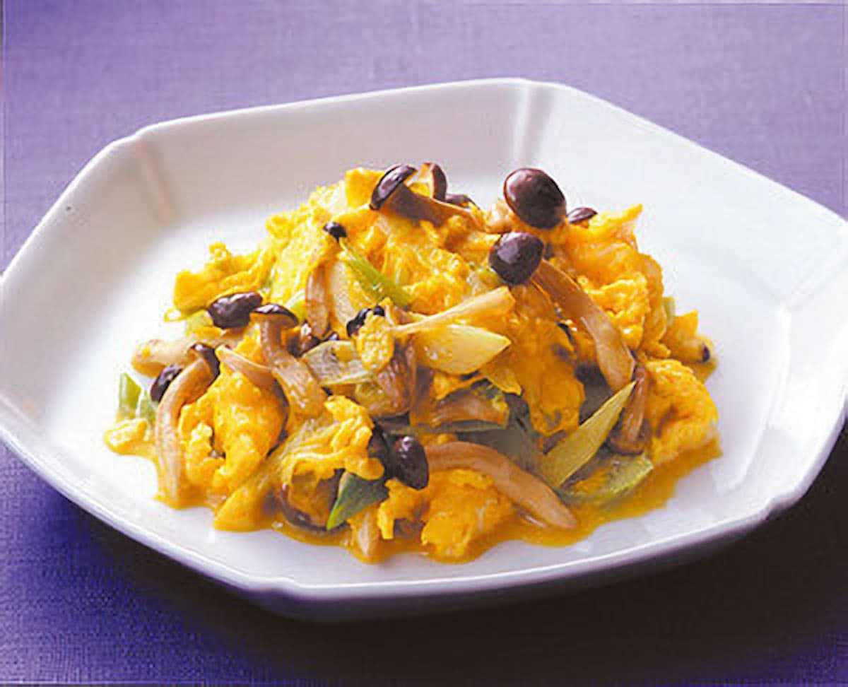 卵としめじのマヨ風味炒め