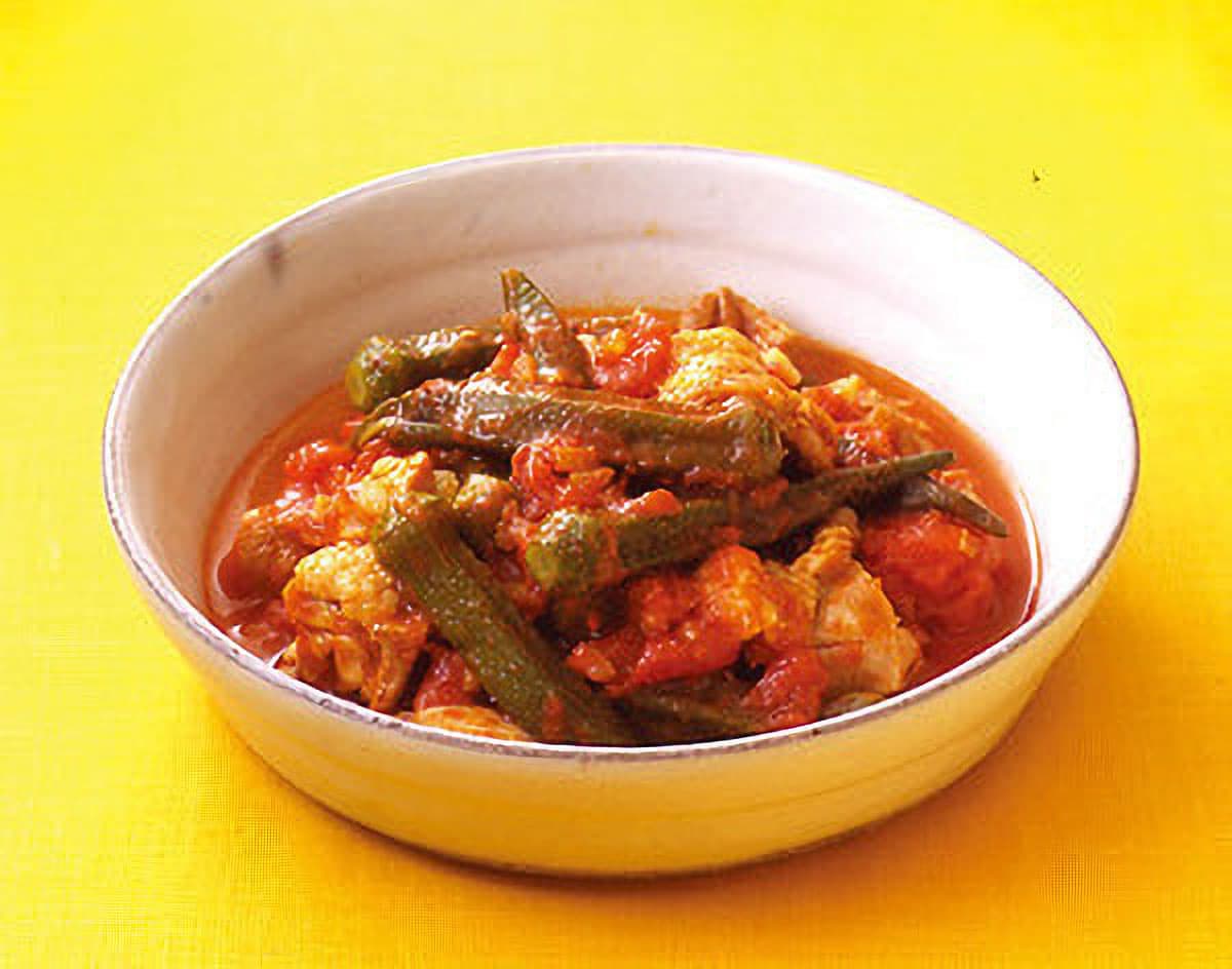 オクラと鶏肉のトマト煮