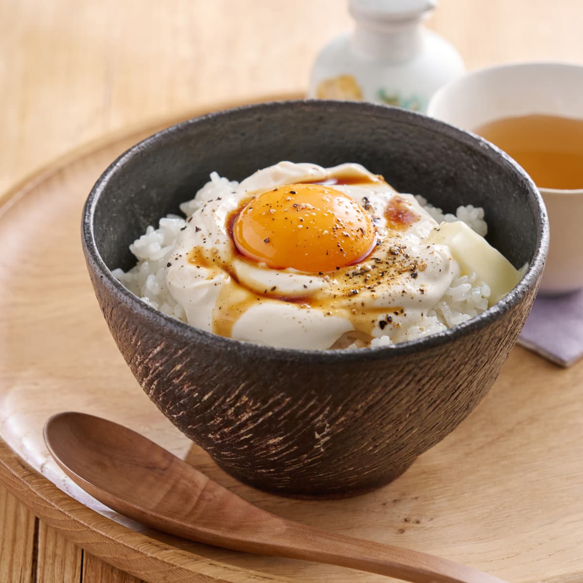 「豆乳の力」のカルボナーラ風濃厚TKG