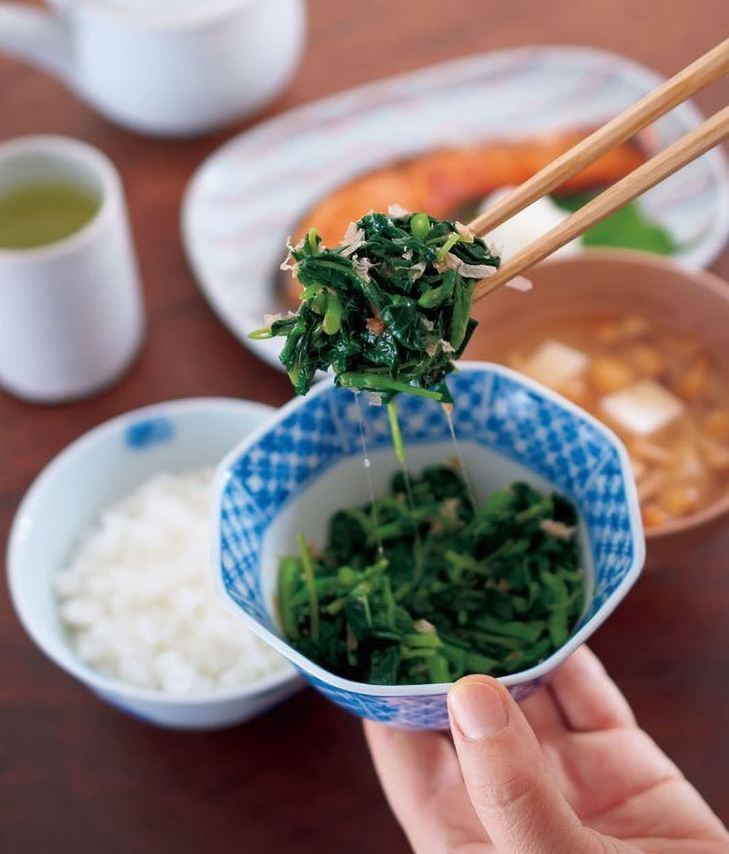 モロヘイヤのシャキとろ刻みおひたし