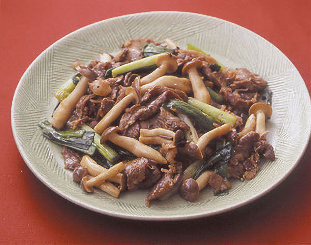しめじと牛肉のオイスターソース炒め