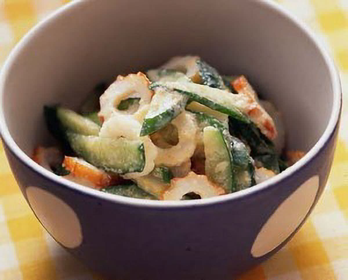 きゅうりとちくわのごま酢あえ