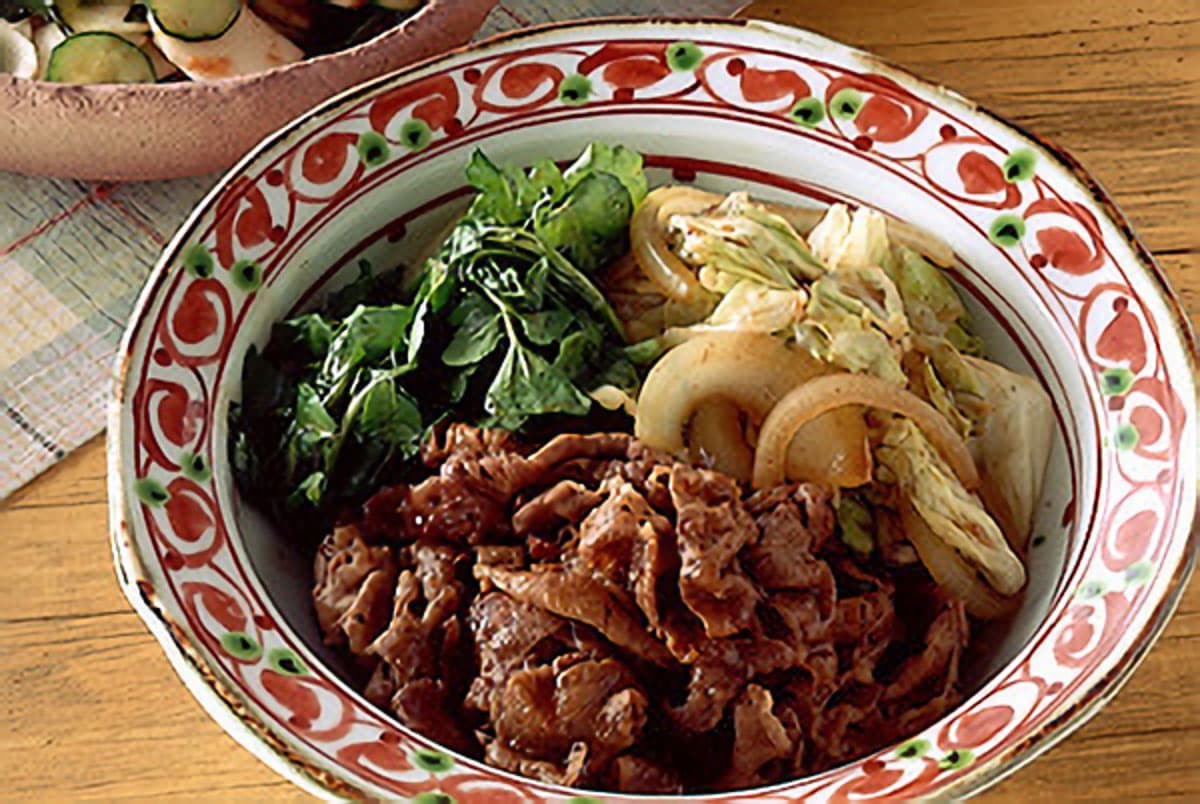 牛肉とキャベツのすき焼き風