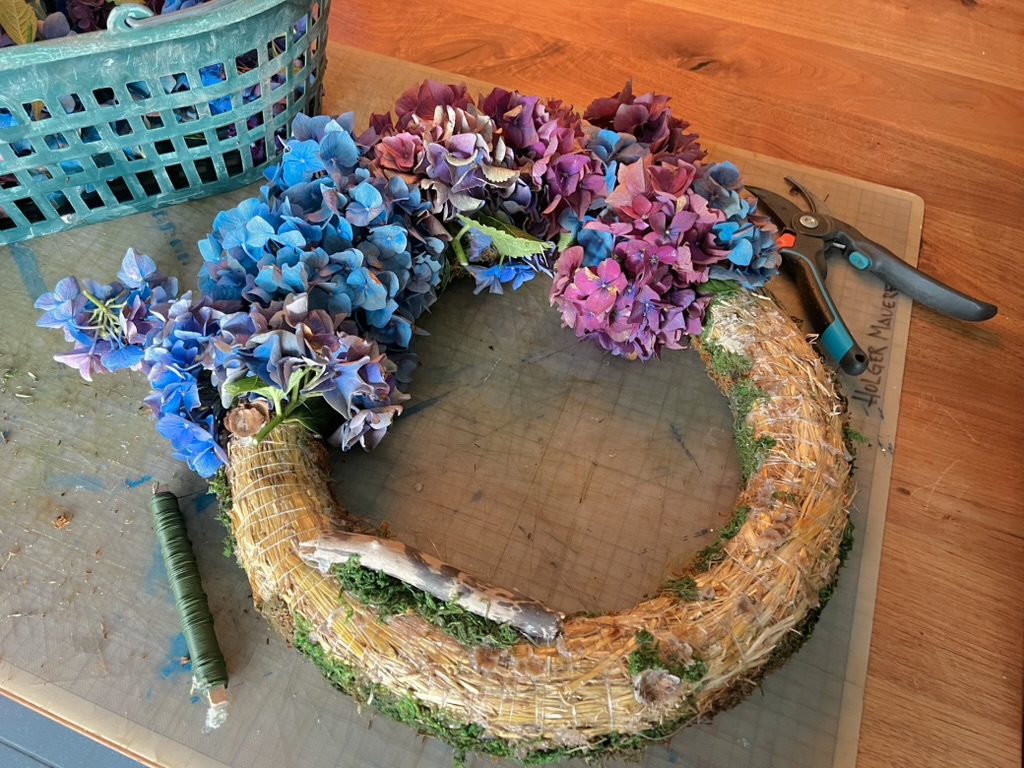紫陽花 リース 庭の花 アジサイ