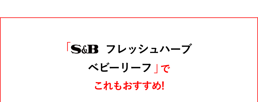 S&B フレッシュハーブ ベビーリーフでこれもおすすめ！