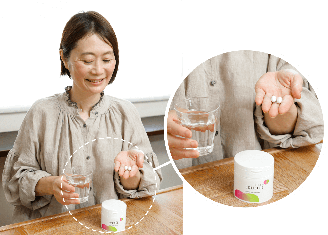 エクエルを手に取るまさみさん