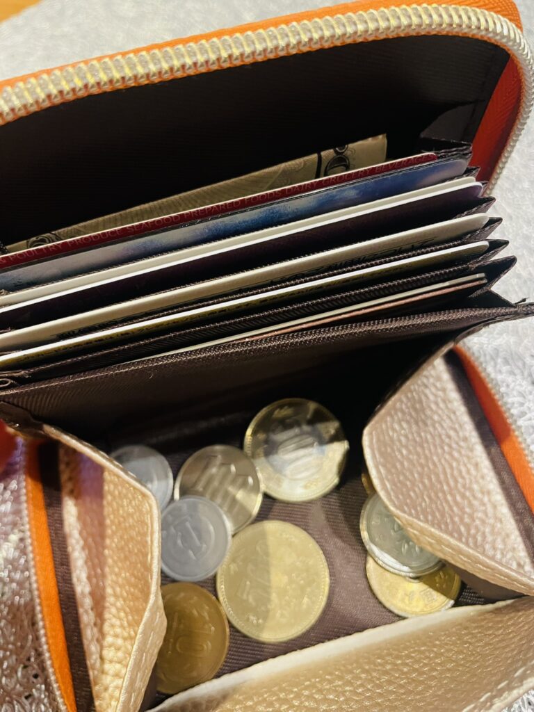開運財布の中の硬貨