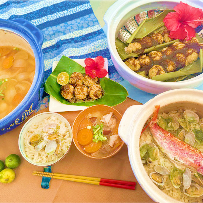 皆で食べて　笑顔になって　勝負へ挑む　海んちゅ釜飯定食～同じ釜の飯を食う～