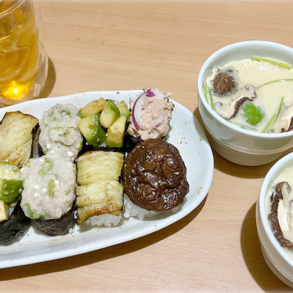 魚介レス！陸のお寿司と茶碗蒸し