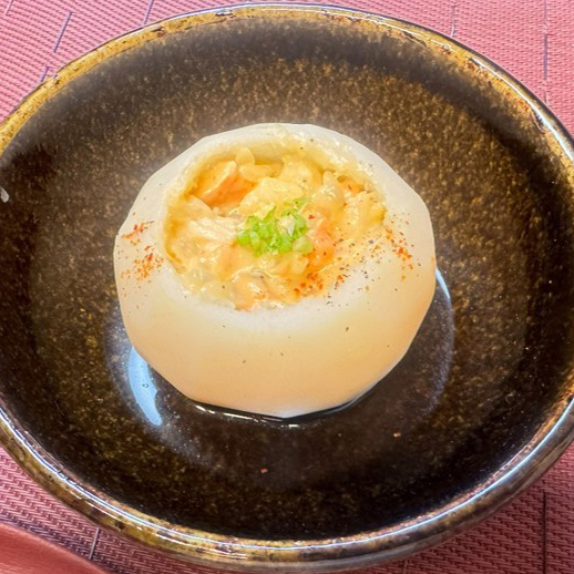 かぶをまるっと　鮭とチーズのリゾット