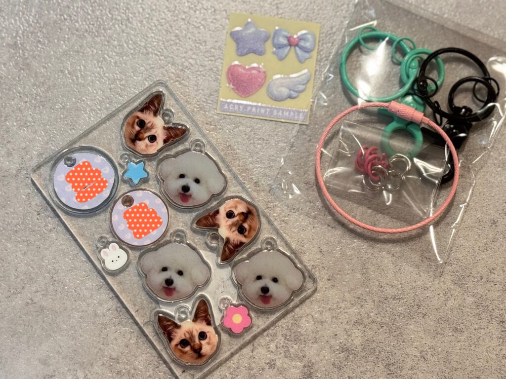 ACRYから届いたアクリルプレートとキーホルダー