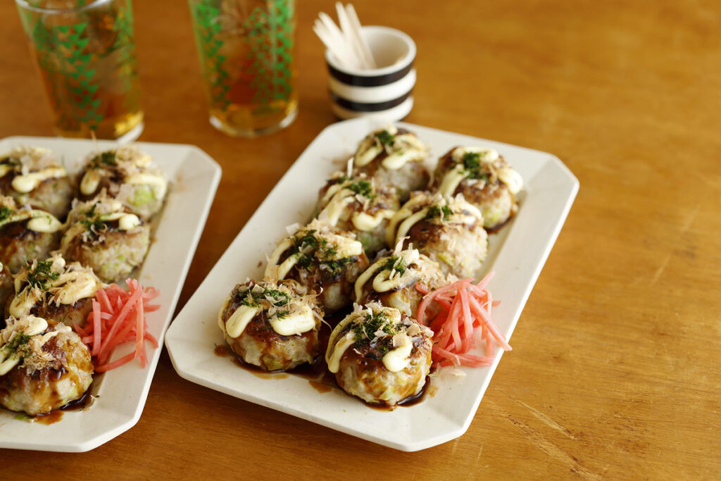 たこ焼き風キャベツミートボール