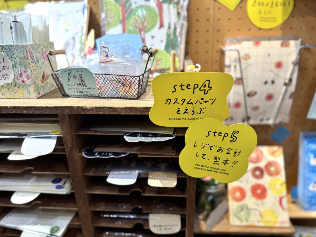 カスタムパーツを選び会計をして製本