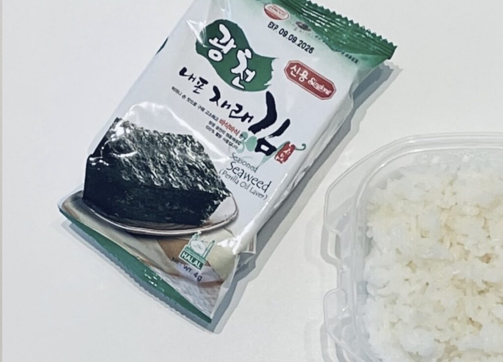 冷凍ごはんと韓国のり