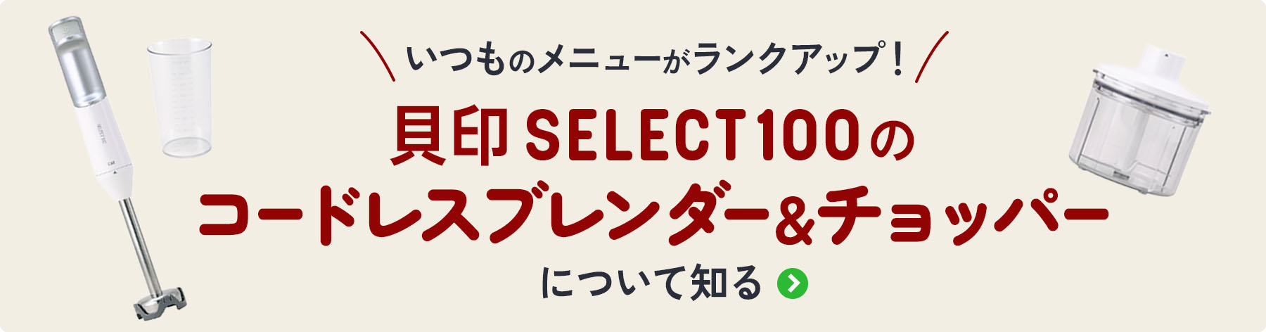 SELECT100 コードレスブレンダー&チョッパー